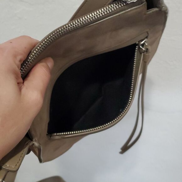 All Saints Ray Crossbody Nubuck Cow Leather Bag in Tan - Picture 10 of 16